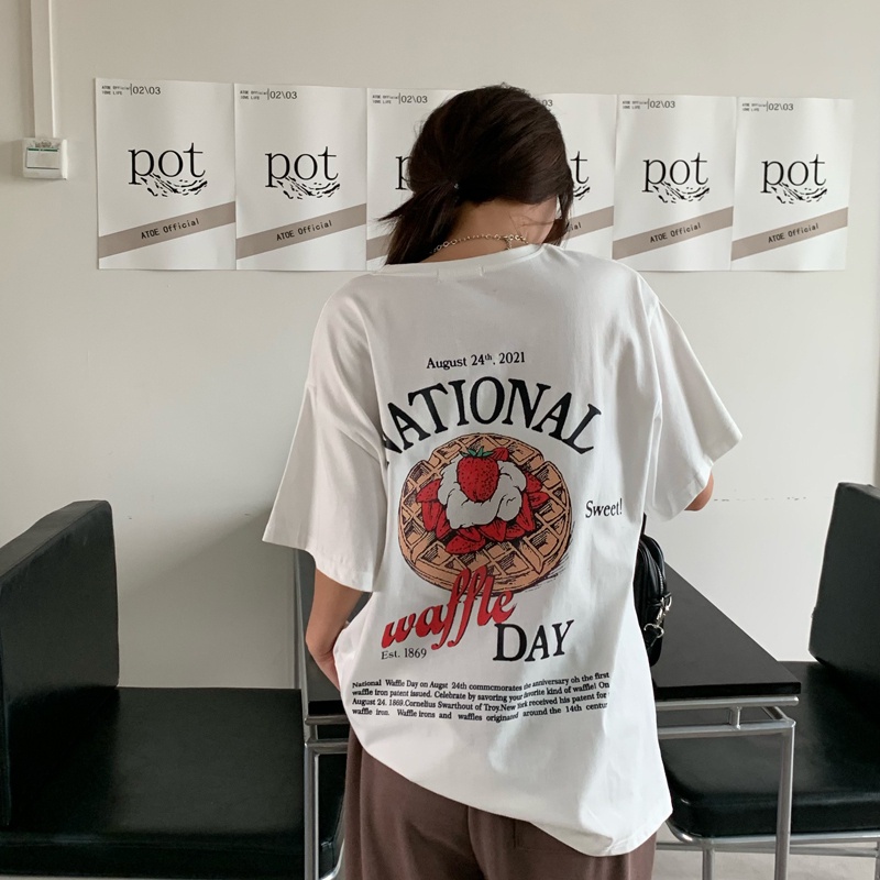 NRVP Áo Thun Cotton Tay Ngắn Cổ Tròn Màu Trơn Thời Trang Dành Cho Nữ