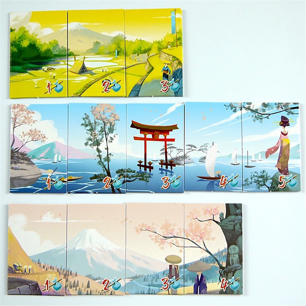 Tokaido Adult Broad Game Bộ Thẻ Bài Trò Chơi Tokaido Lữ Khách Xứ Mặt Trời BG46
