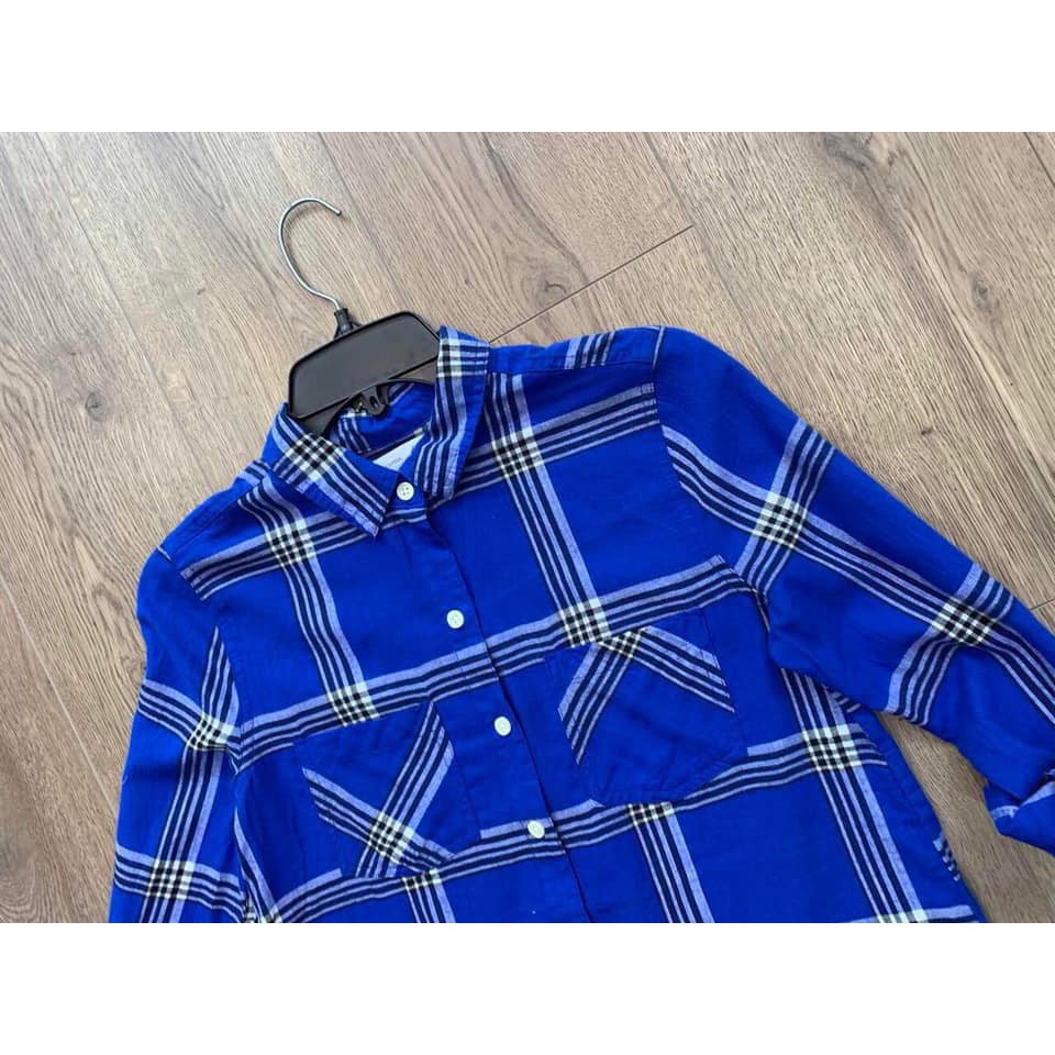 Sơ mi Old Navy kẻ xanh dài tay