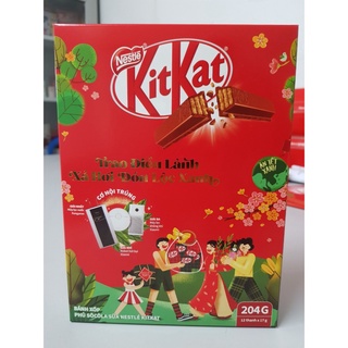 Hộp tết - kitkat socola 12 thanh x 17g - hàng tết