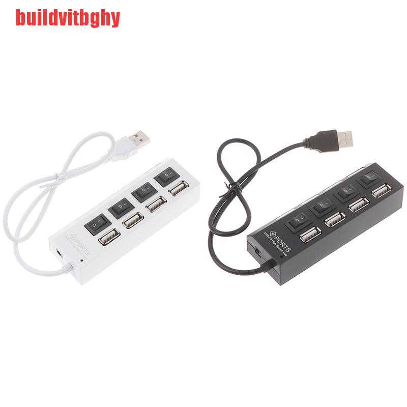 (Mua-Code) Công Tắc Đèn Led 4 Cổng Usb2.0Hub Công Tắc On / Off Cho Laptop Pc