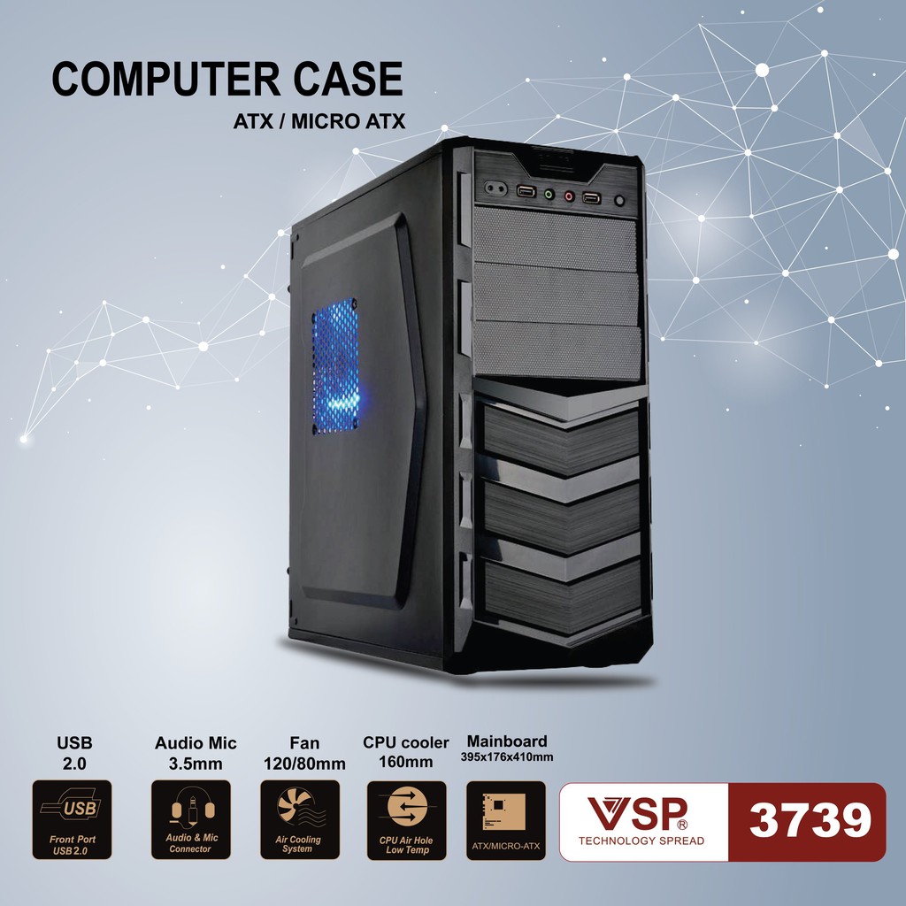 Vỏ nguồn máy tính VSP Case -3837X (ATX)