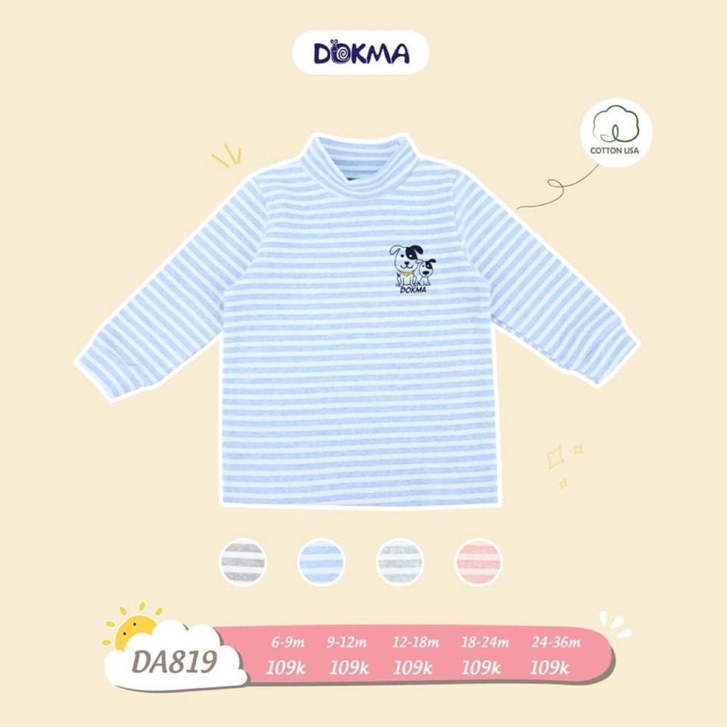 Áo thun áo giữ nhiệt dài tay thu đông cho bé trai bé gái chất dày dặn Dokma sale size 6-36M DA819 Lamiha