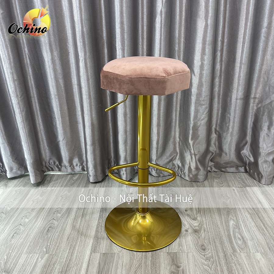 Ghế Chụp Hình, Ghế Makeup Chân Vàng K1 Sơn Tĩnh Điện Nhập Khẩu Mẫu trơn 8 cạnh( Ảnh Thật Shop Chụp)