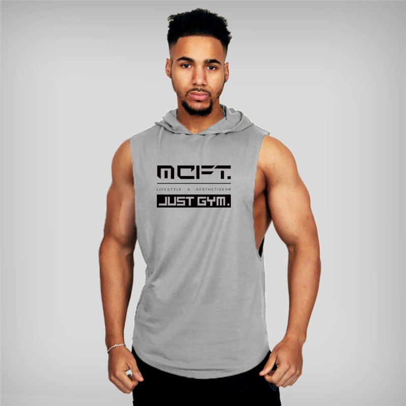 Áo Thun Thể Thao Không Tay Có Mũ Trùm Đầu Thời Trang Dành Cho Nam