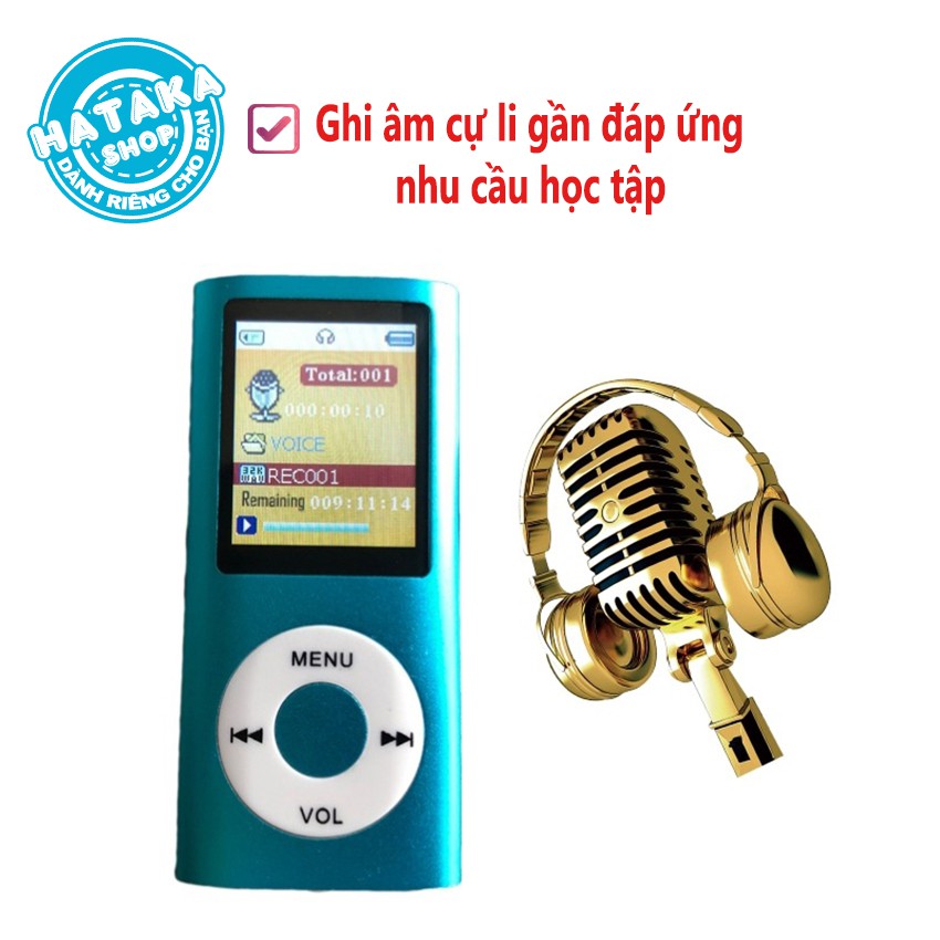 Máy nghe nhạc tặng thẻ nhớ 8GB có FM, ghi âm, siêu tiết kiệm-BTS-8GB