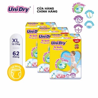 Combo 3 tã quần UniDry Siêu khô thoáng gói Super Jumbo Size M74/L68/XL62/XXL56