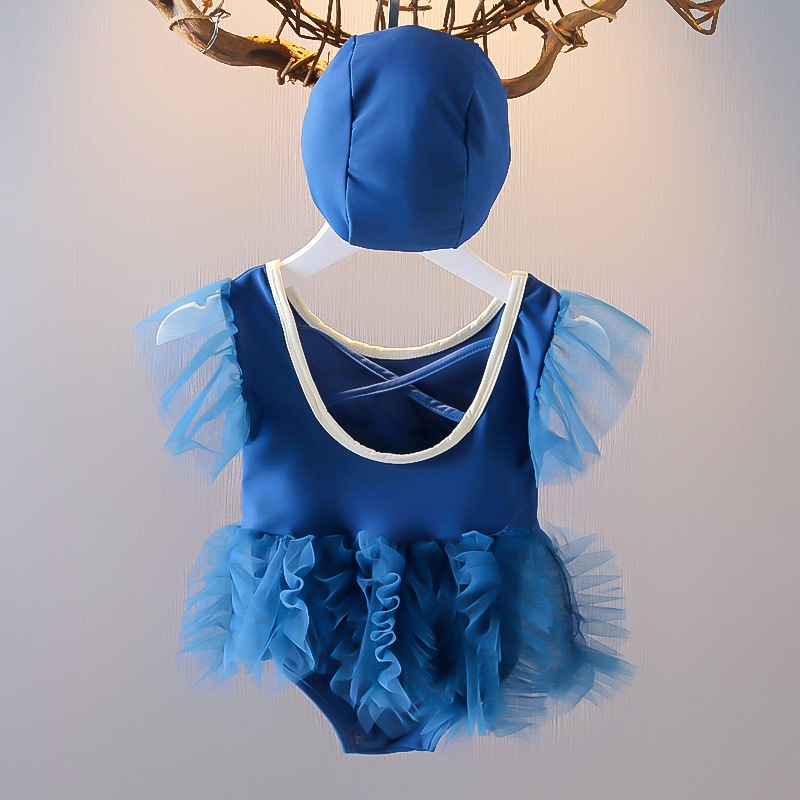 Bikini Bộ Đồ Bơi Một Mảnh Tay Bay Phối Ren Dễ Thương Phong Cách Hàn Quốc Thời Trang Mùa Hè Dành Cho Bé Gái 0-4 Tuổi