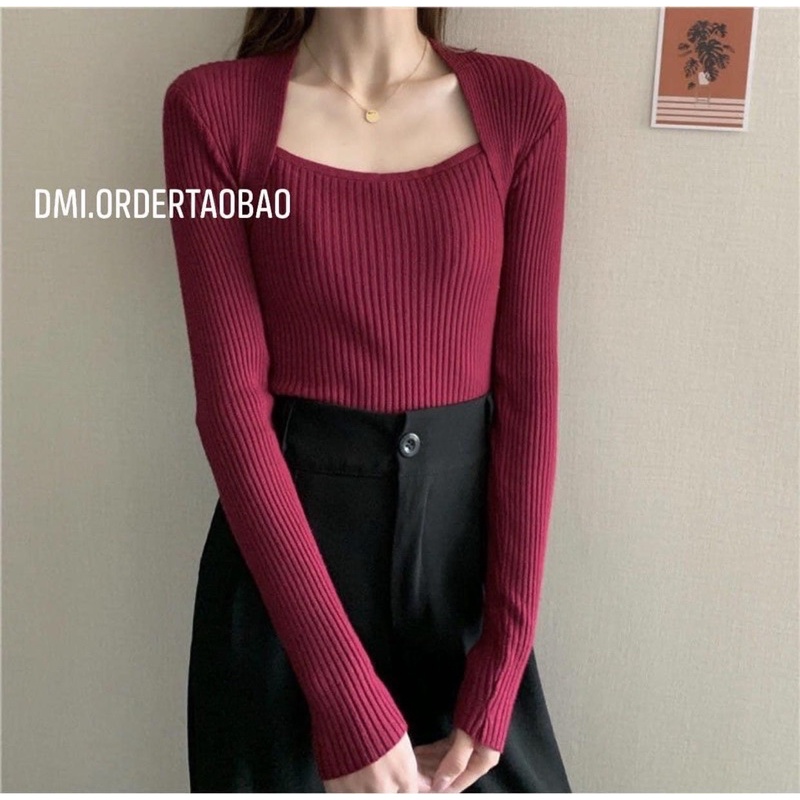 ÁO LEN BODY CỔ VUÔNG SIÊU XINH