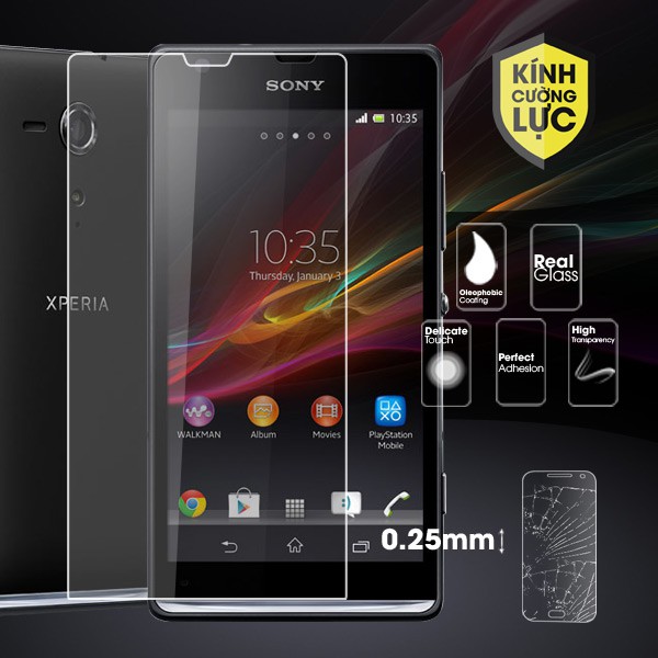 Cường lực Sony Xperia C (trong suốt)