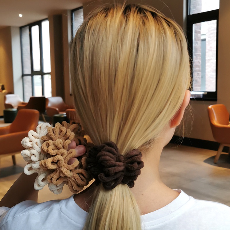 Dây buộc tóc vải lông thiết kế đơn giản thời trang cho nữ