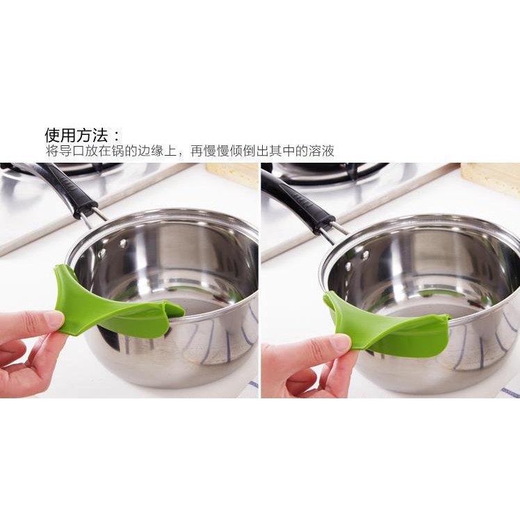 Dụng Cụ Đổ Nước Bằng Silicone Miệng Tròn Chống Tràn Cho Nhà Bếp