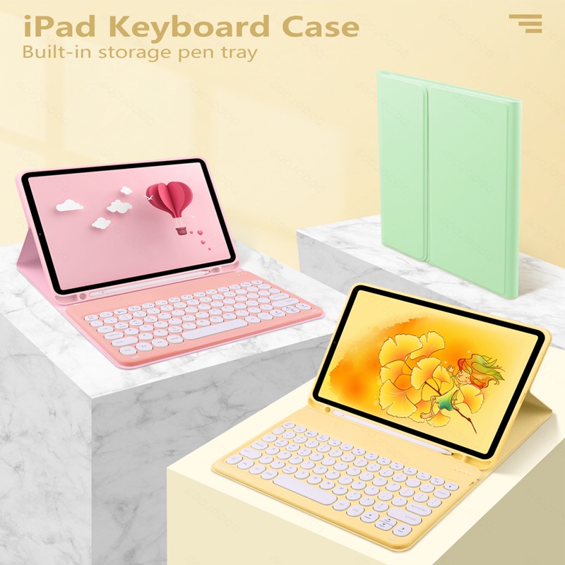 Ốp Máy Tính Bảng Có Bàn Phím Kết Nối Bluetooth Không Dây Cho Samsung Galaxy Tab S6 Lite A8 S7 S8 S7 FE S7+ Plus S8+