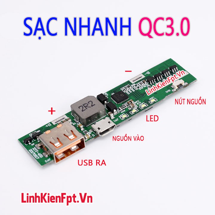 Mạch Sạc Pin Dự Phòng - Sạc Nhanh QC3.0