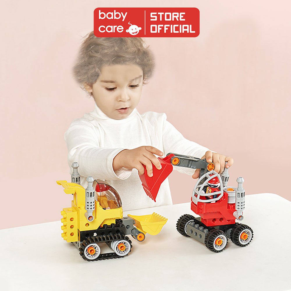 Bộ xếp hình máy xúc Jaeger BABYCARE phát triển tư duy cho bé
