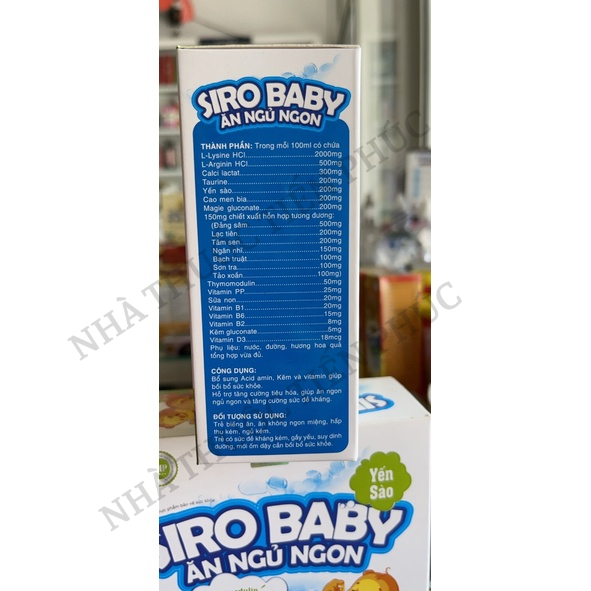 SIro baby yến xào giúp bé ăn ngon tăng cường tiêu hóa Hộp 20 ống