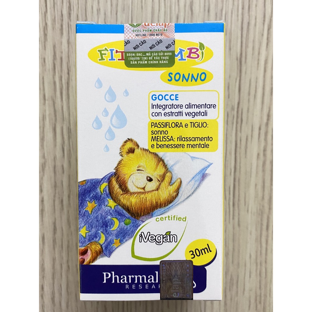 Sonno Bimbi - Thảo Dược Châu Âu Giúp Bé Ngủ Ngon, Dành Cho Trẻ Khó Ngủ, Ngủ Không Sâu Giấc(Chai 30ml)