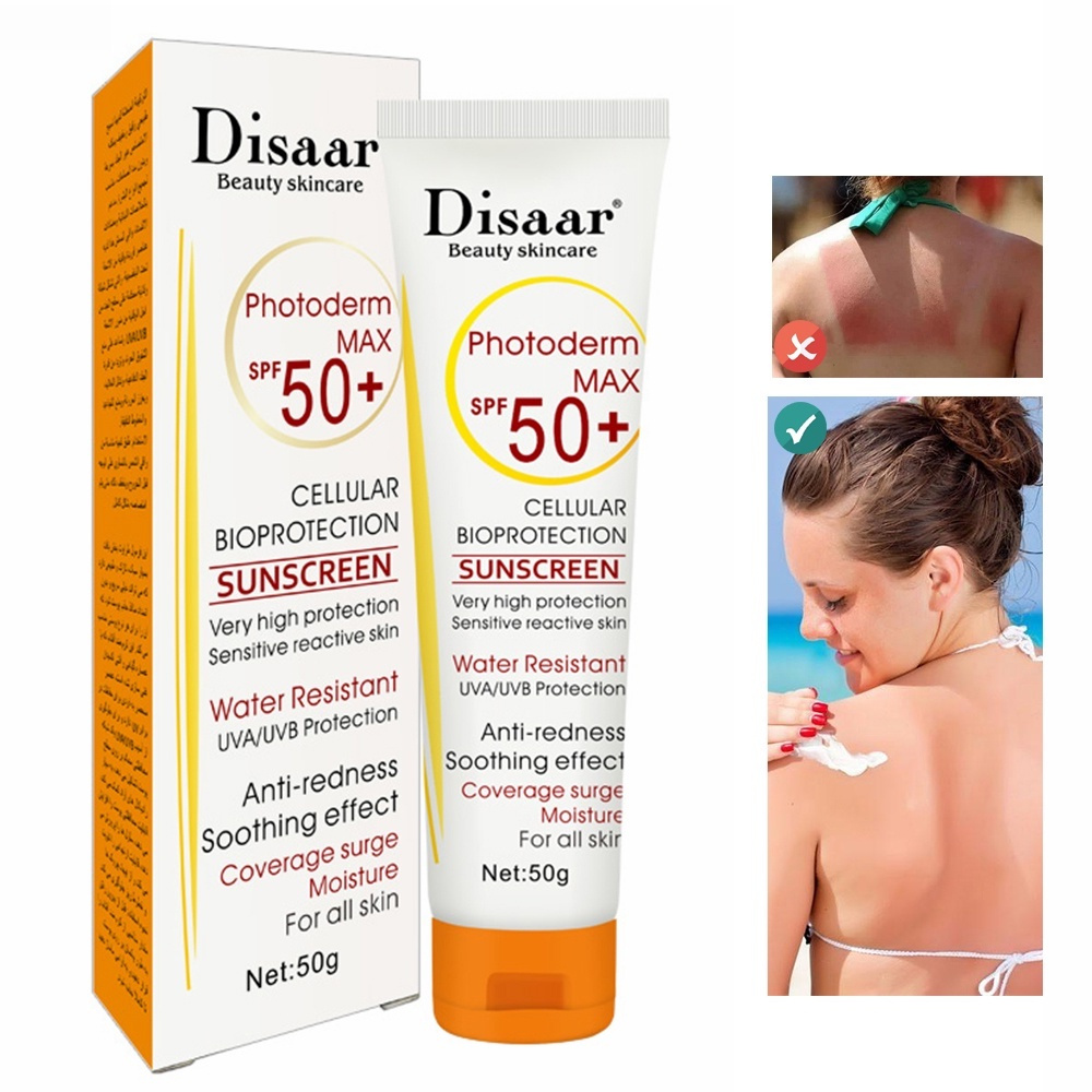 Disaar Intensive UV Sun Block Cream / Collagen Sunscreen / Natural Moist Sun CreamSPF 50+/60+ Facial Body Sunscreen Whitening Sunblock Cream Oil-Control Moisturizing Multi-effect Skin Cream -beauty