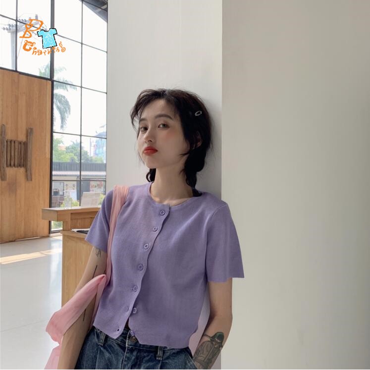 Áo Khoác Cardigan Dệt Kim Cổ Tim Xinh Xắn Cho Nữ