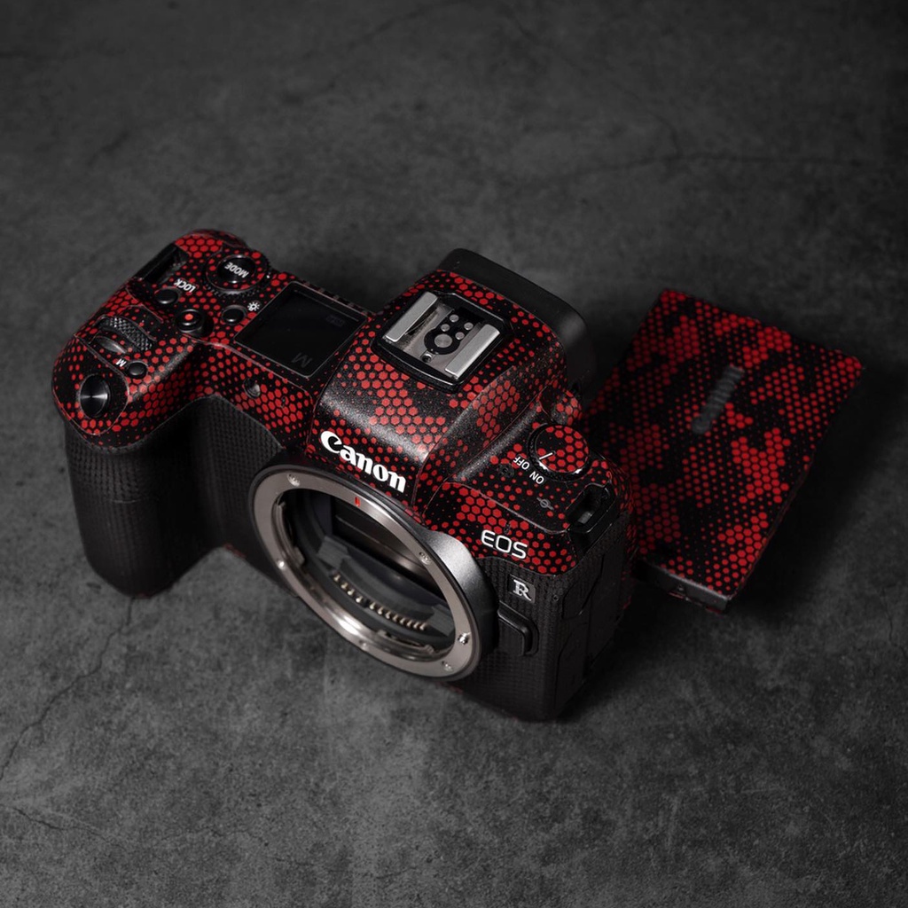 Miếng Dán Skin Máy Ảnh 3M - Mẫu Mamba Red - Có Mẫu Skin Cho body và len Sony, Canon, Nikon, Fuji