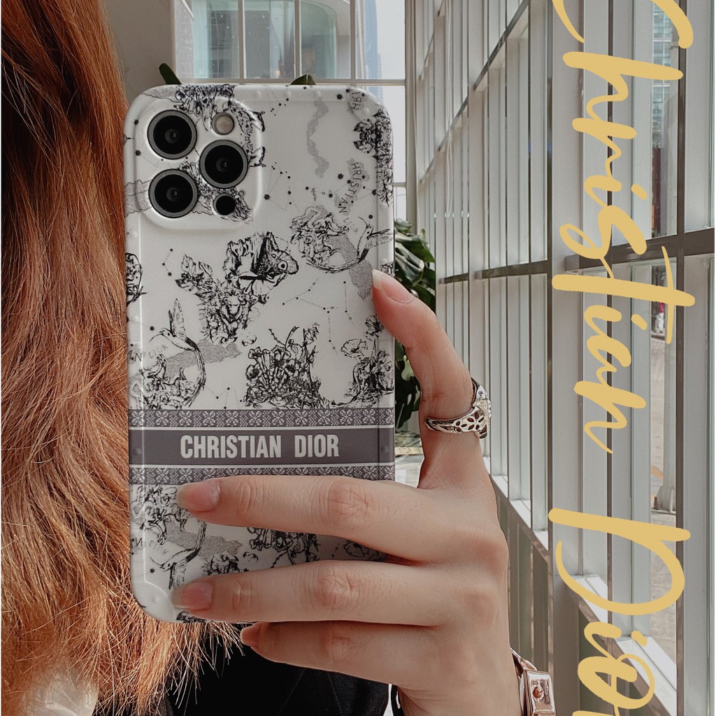 DIOR Ốp Điện Thoại Mềm Họa Tiết Hoa Phong Cách retro Cho iphonex / xs Xsmax 11 11Pro 11Promax 12 12Mini 12Pro 12Promax