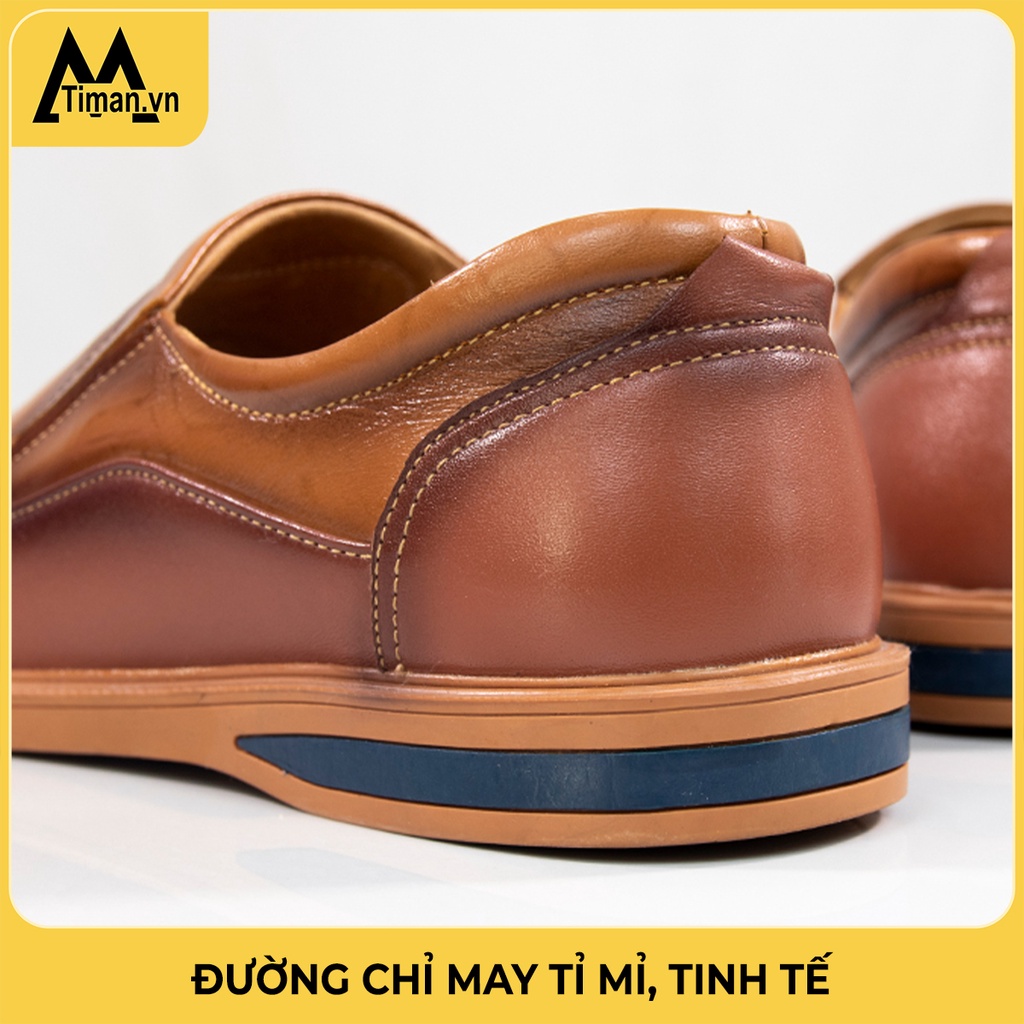 Giày nam lười chất liệu da bò tây đẹp phong cách công sở thiết kế mọi cao cấp bảo hành 5 năm NK36 TIMAN