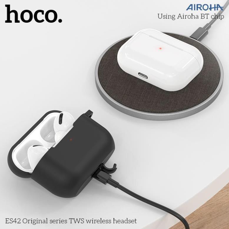 [Mã ELMS4 giảm 7% đơn 500K] Tai nghe Bluetooth Hoco ES42 (sạc ko dây,pop-up,định vị) (Chính hãng, BH 1 năm)