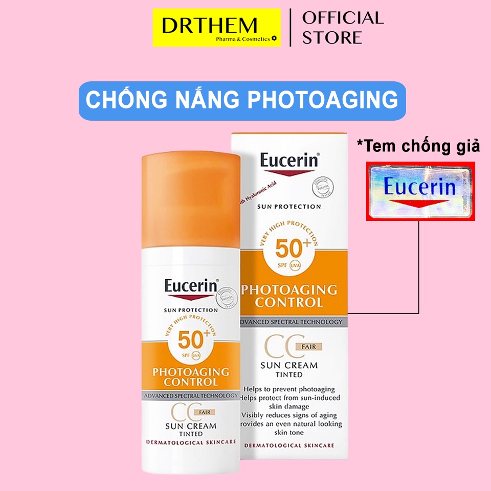 Kem Chống Nắng Eucerin Làm Đều Màu Da Eucerin Sun Cream Face Tinted CC Cream Photoaging Control SPF50 50ml