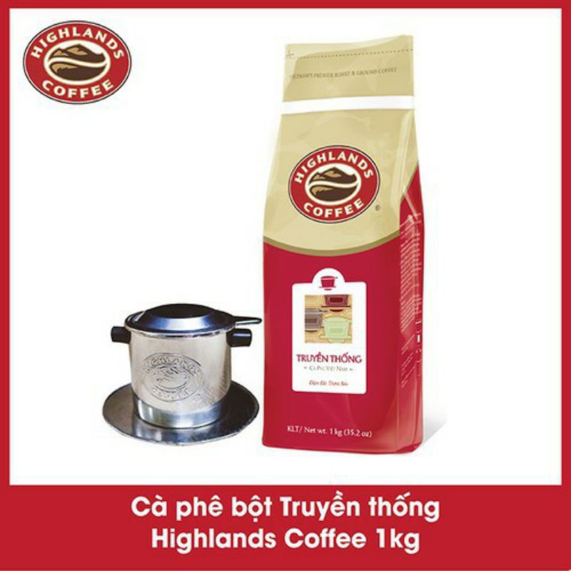 Cà phê bột Truyền thống Highlands Coffee 1kg. HSD 03/2023