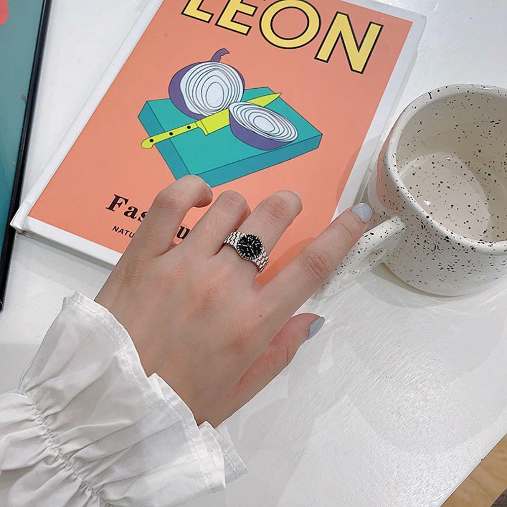 Nhẫn Hợp Kim Hình Đồng Hồ Đeo Tay Thiết Kế Đơn Giản Thời Trang Cho Nữ