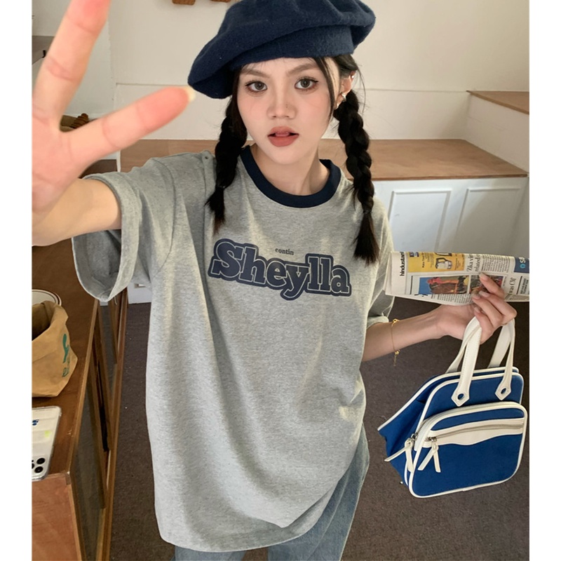 Áo Thun Nữ Cổ Tròn Ngắn Tay In Chữ