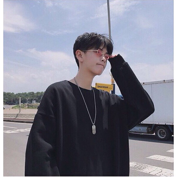 Áo Sweater Cặp Nỉ Trơn Nam Nữ Phôm Rộng