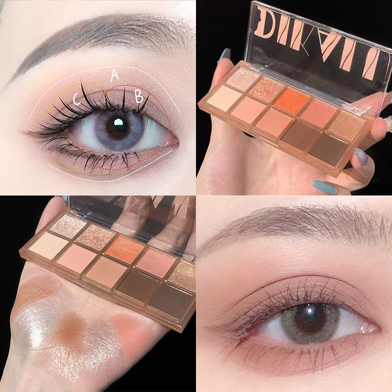 Bảng phấn mắt màu nude/ ánh ngọc trai lấp lánh chống thấm nước không nhòe lâu trôi