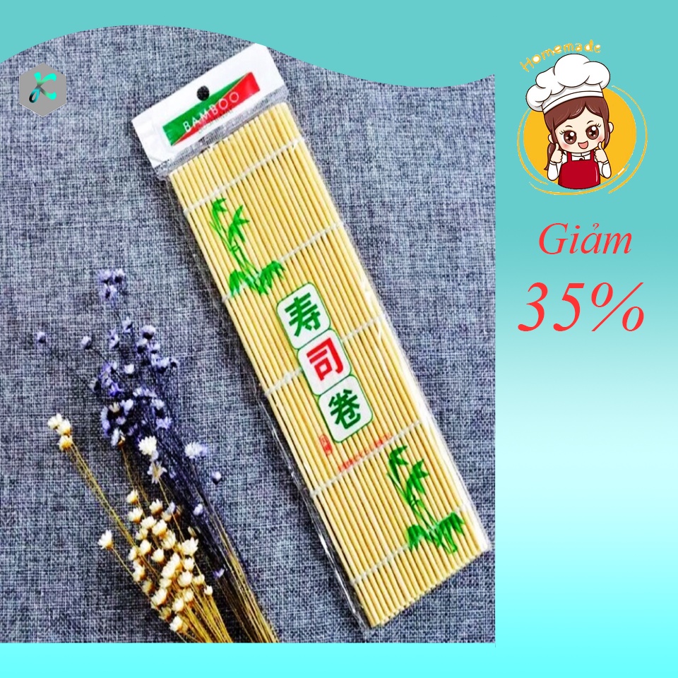 Mành tre cuộn cơm làm Sushi, Kimbap (24*24cm)