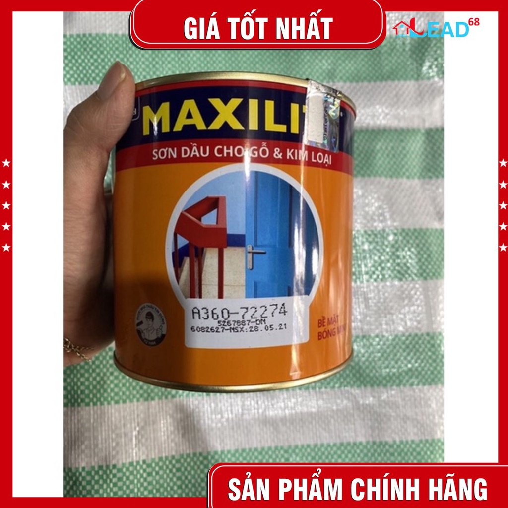 Sơn Maxilite màu cánh gián (màu nâu) dùng cho gỗ và sắt hộp 800ml