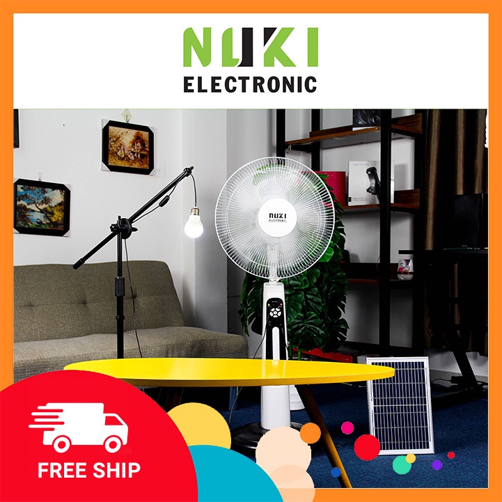 [NOWSHIP - GRAB] Quạt đứng năng lượng mặt trời sạc tích điện Nuki 300B