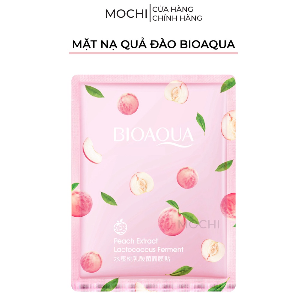 Mặt Nạ Quả Đào Dưỡng Trắng Da l Cấp Ẩm Da Khô l Ngừa Mụn Mask Giấy Đắp Mặt Peach Bioaqua Nội Địa Trung MOCHI SHOP