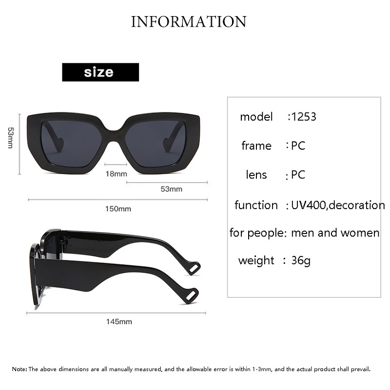 Kính Mát Gọng Vuông Lớn Bằng Nhựa Thời Trang Mới Cho Nam Và Nữ