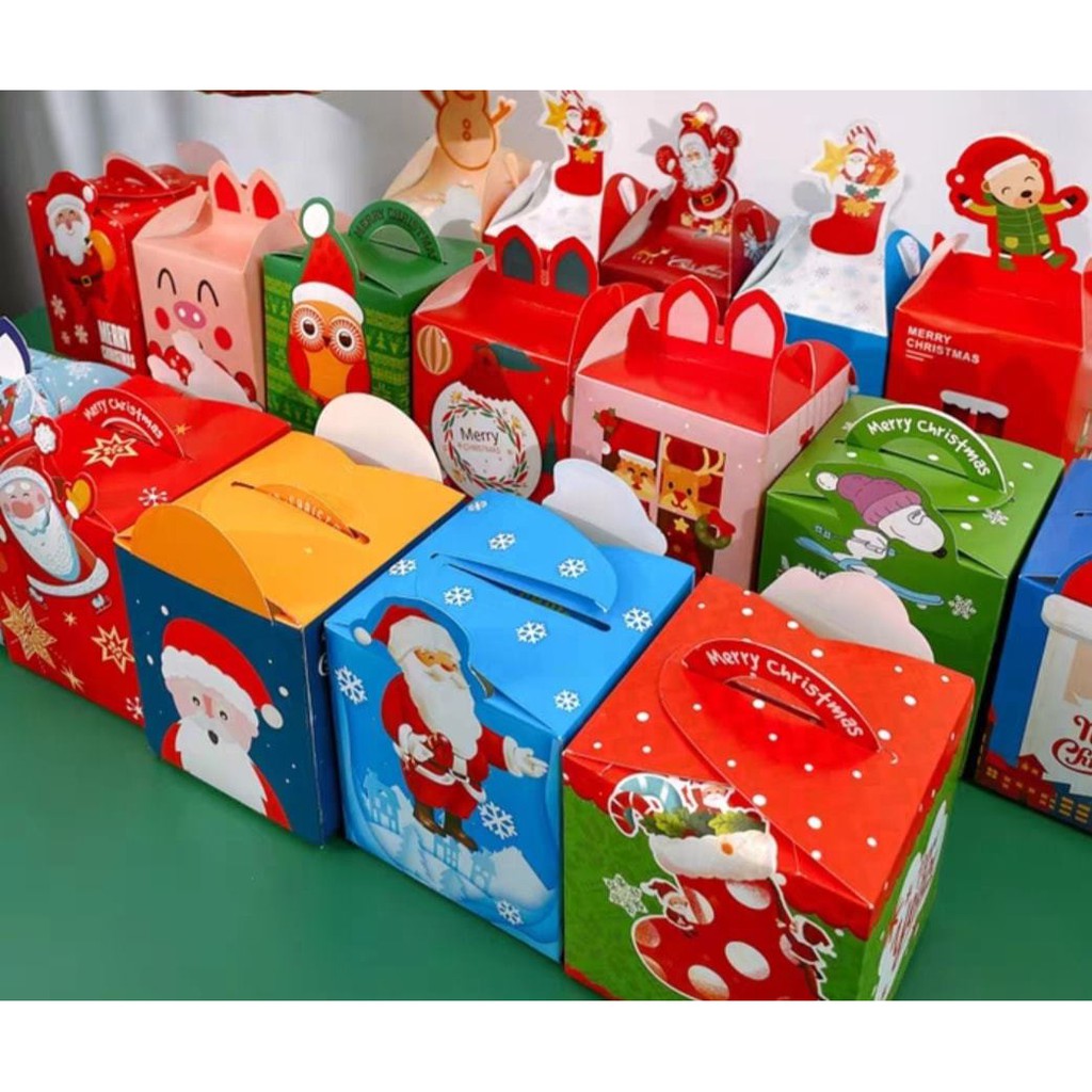 [10 cái] Vỏ Hộp Quà Noel mix mẫu ngẫu nhiên (Đồ Dùng Dạy Học Miki)