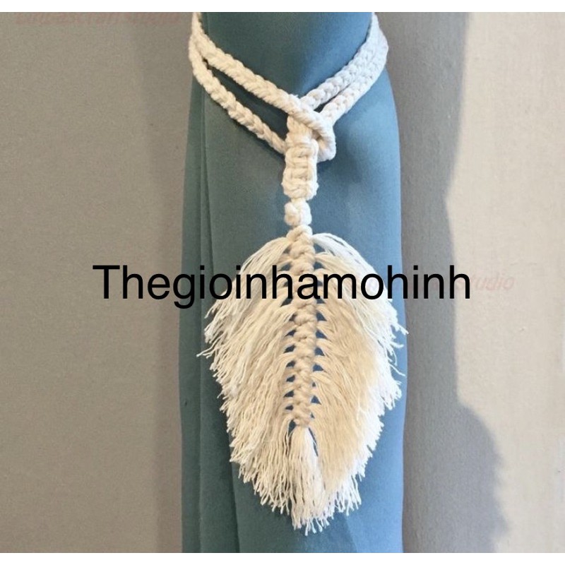 Dây buộc rèm macrame, vintage decor không gian sống