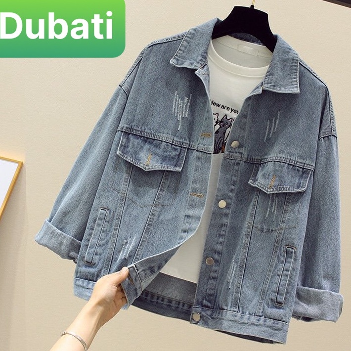 ÁO KHOÁC JEAN CHẤT BÒ NAM NỮ CHỐNG NẮNG HOA CÚC HÀN QUỐC CHẤT MEN NGẦU - DUBATI FASHION