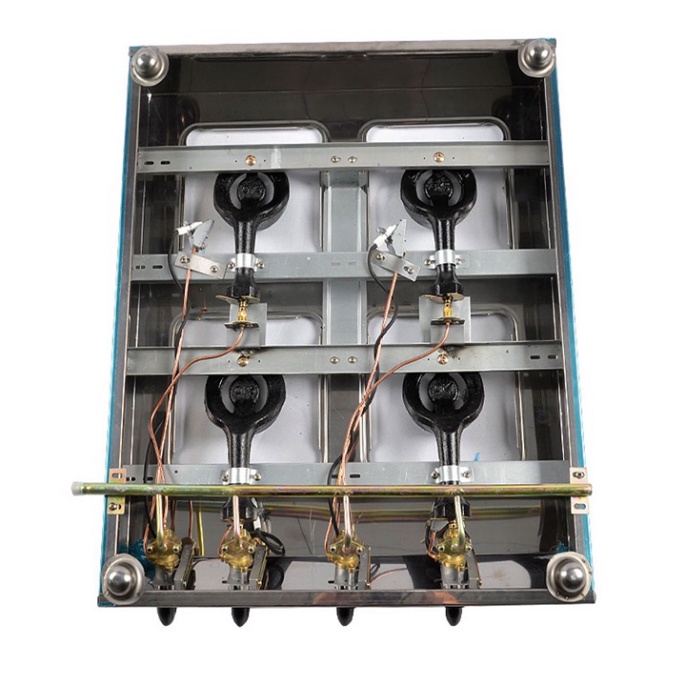 Bếp gas 4 họng vuông, bếp ga 4 lò làm mỳ cay, bánh xèo, cơm niêu