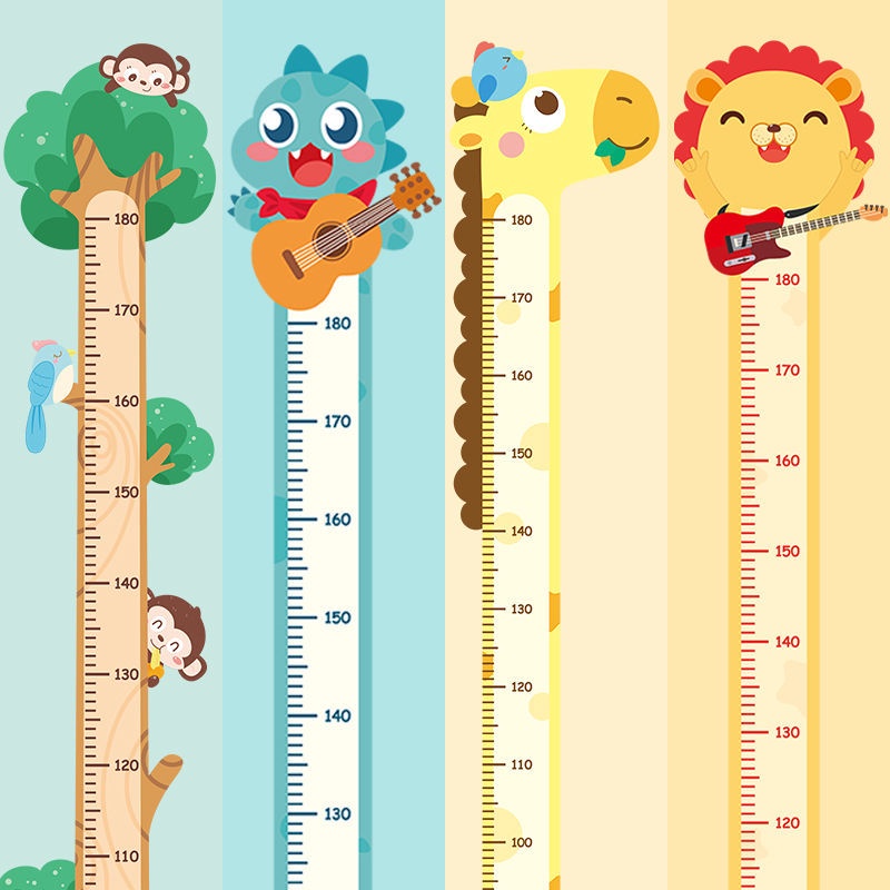 Miếng Dán Tường Đo Chiều Cao Hình Hoạt Hình Cho Bé