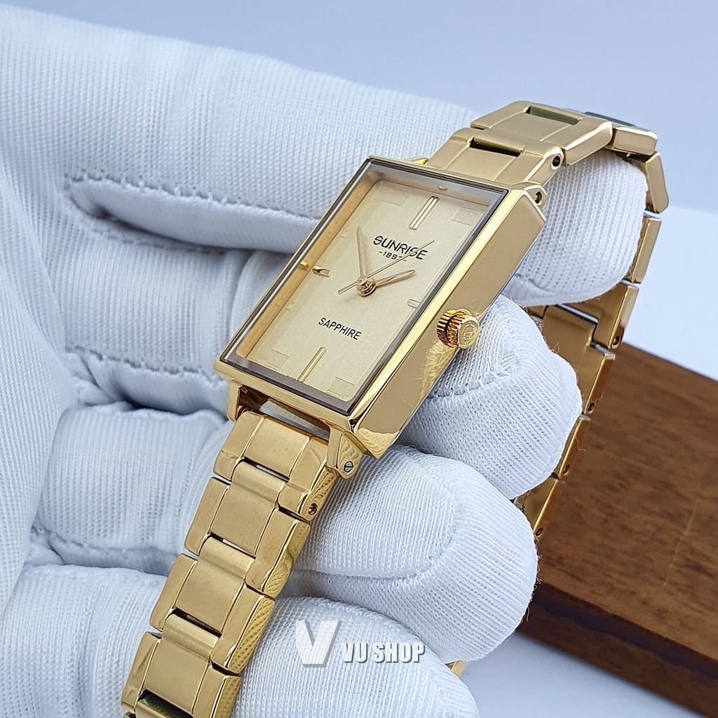Đồng hồ nữ SUNRISE 9015SA Mặt vuông Chính hãng