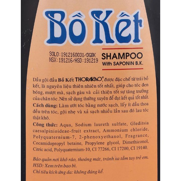 Dầu gội bồ kết 750ml