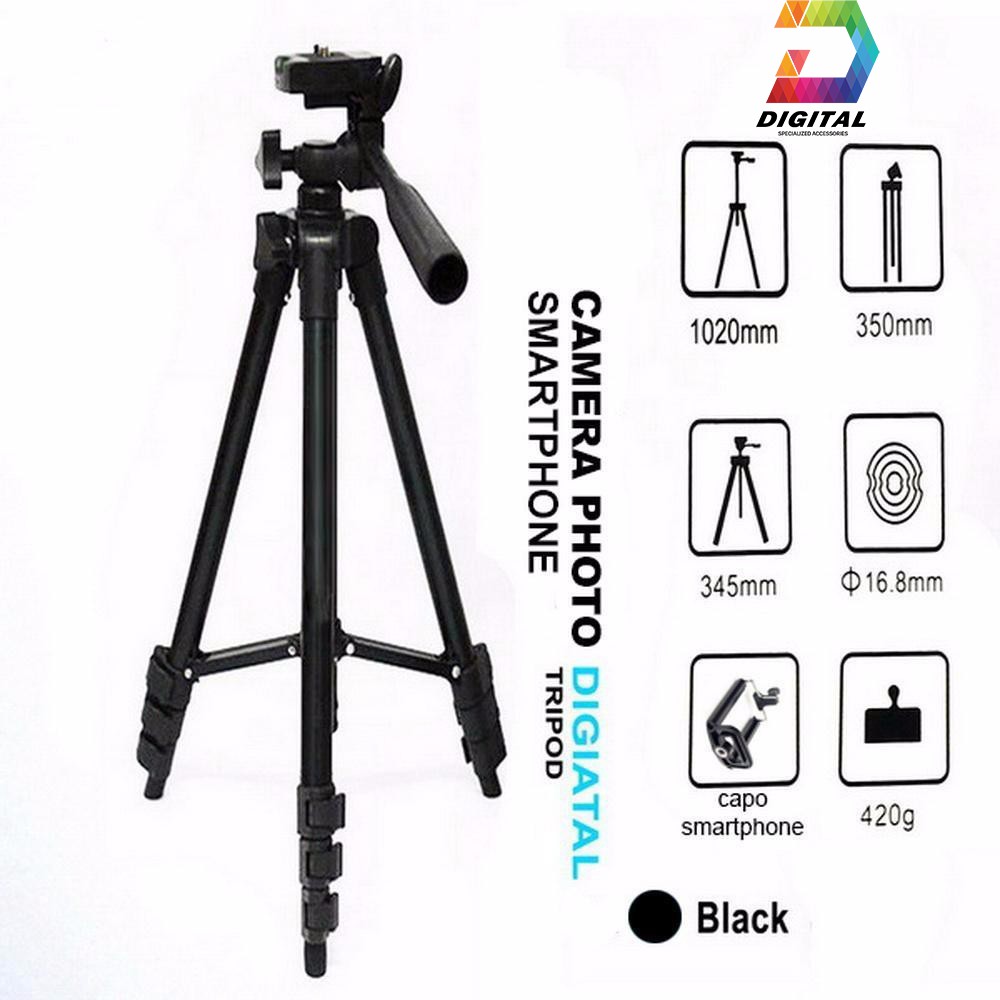 [Mã ELFLASH5 giảm 20K đơn 50K] Gậy Chụp Hình Tripod 3 Chân Thân Nhôm TF 3120 Cho Điện Thoại, Máy Ảnh Chuẩn Loại 1