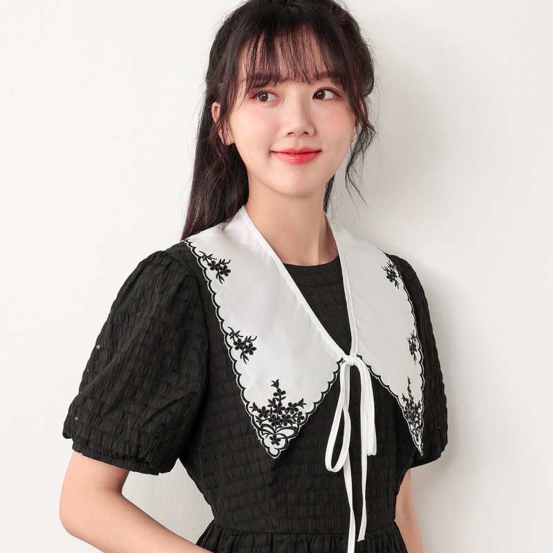 Han Khăn Choàng Cổ Giả Khăn Choàng Chống Nắng Thêu Hoa Nhỏ Đa Năng Có Thể Tháo Rời Cho Nữ