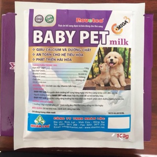SỮA CHO CHÓ CON BABY PET MILK ROVETCO GÓI 100g