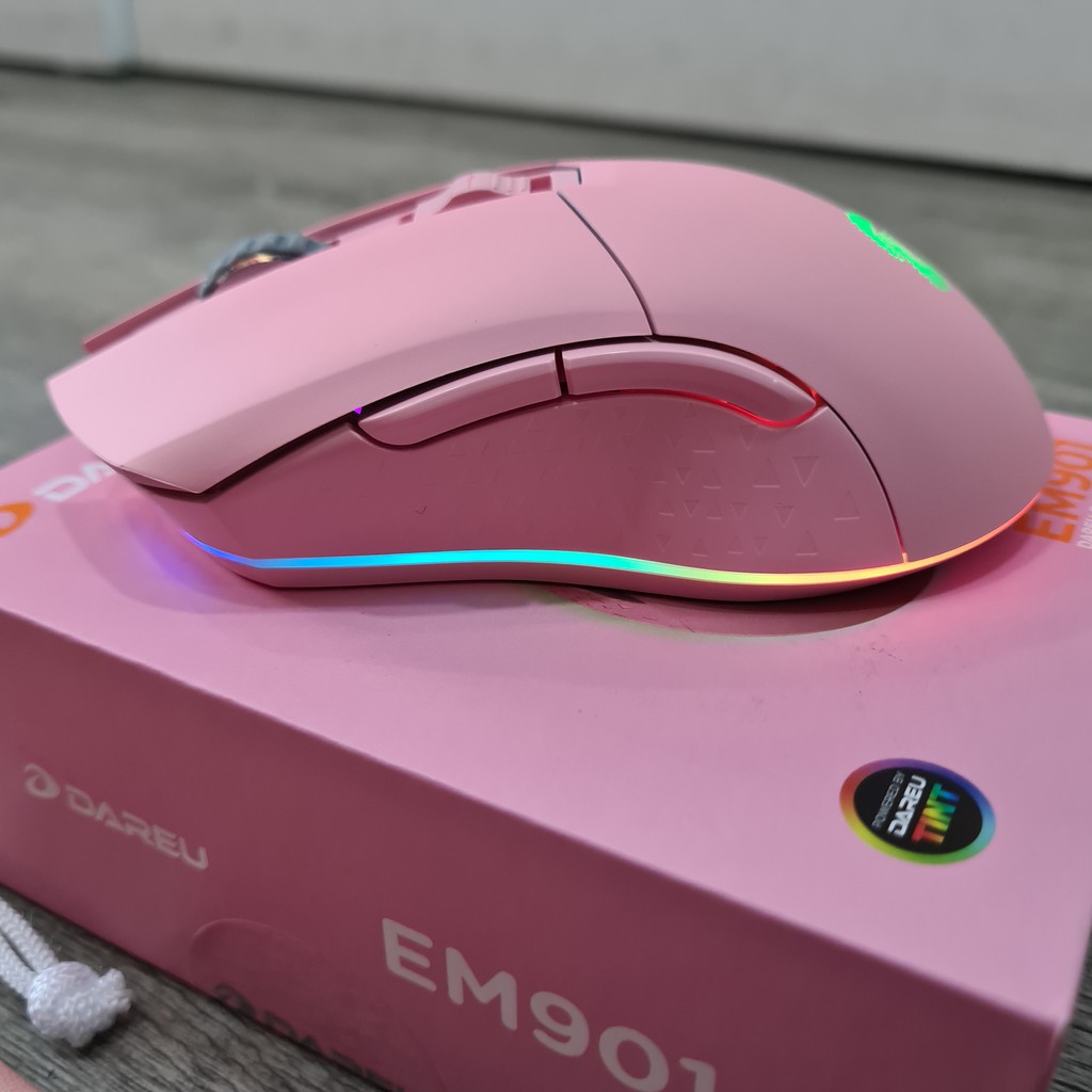 Chuột Không Dây Gaming Dareu Em901 RGB Pink - Hàng chính Hãng