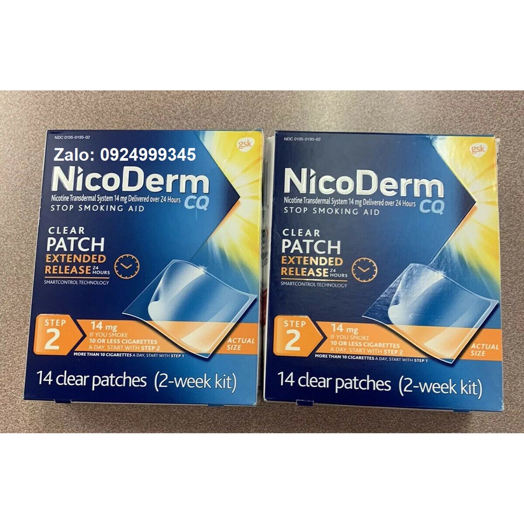 Miếng dán cai thuốc lá Nicoderm 14mg hộp 14 miếng